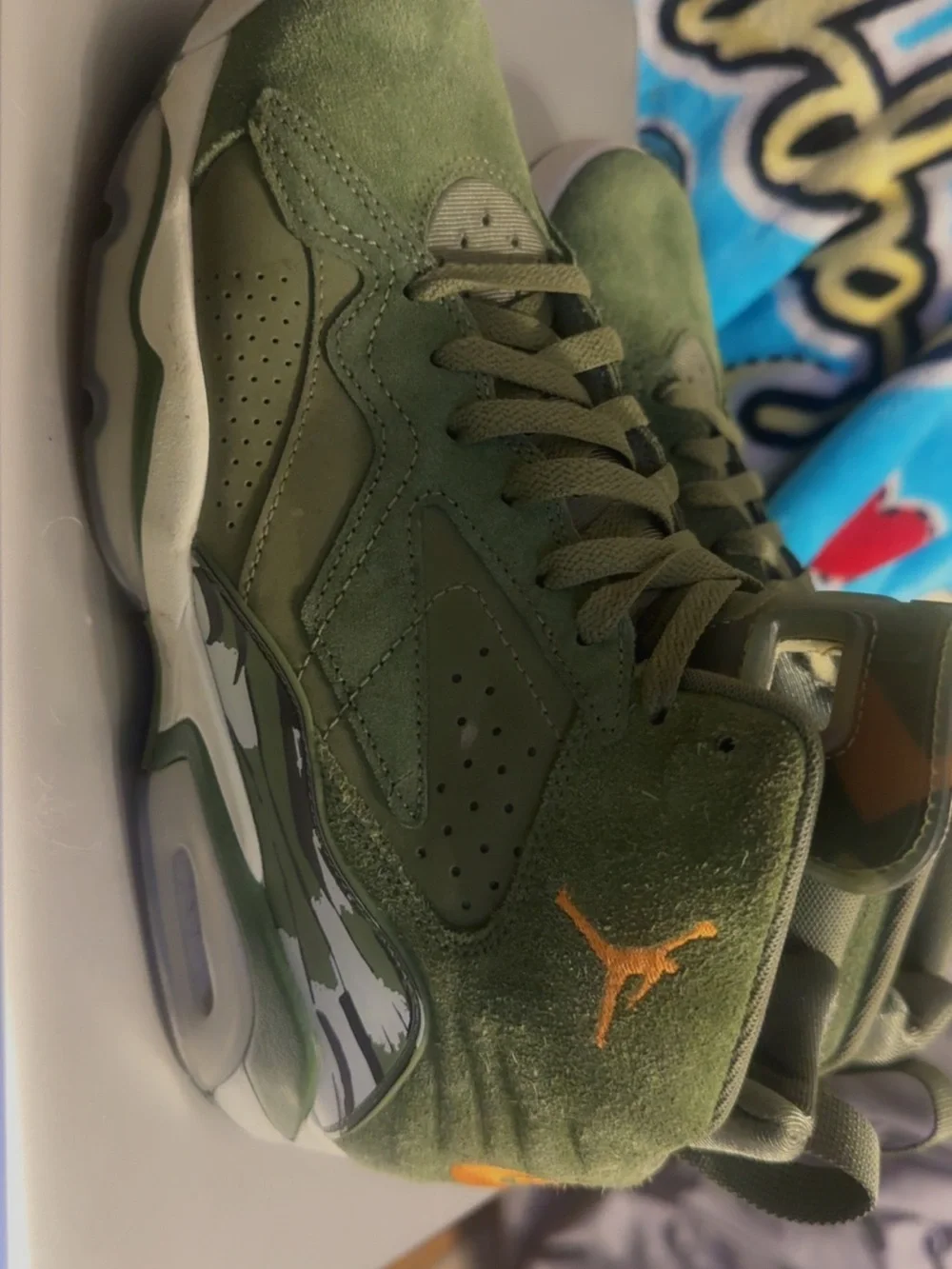 Jordan Green Suede High-Top Sneakers